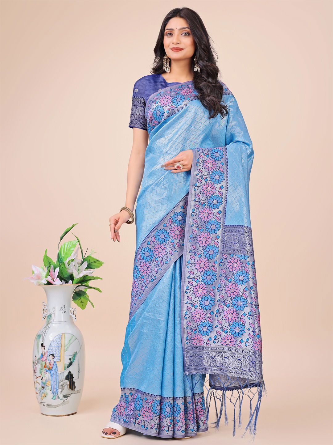 Plazzo Silk By Astita Lichi Silk Designer Saree Wholesale Market In Surat